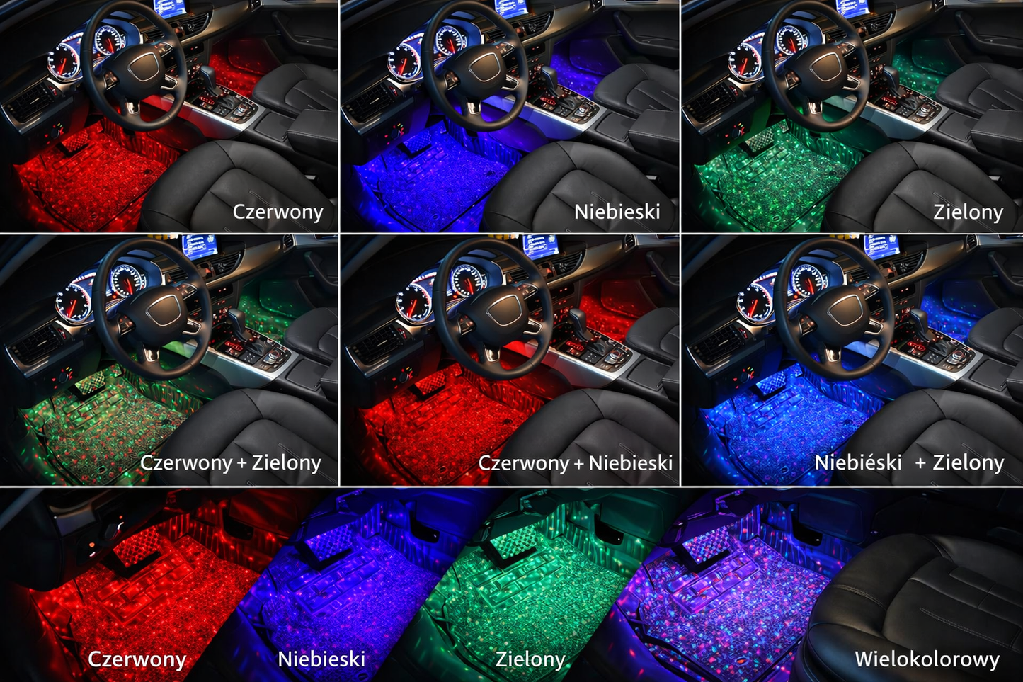 Ambient car interior lighting RGB LED 4-in-1