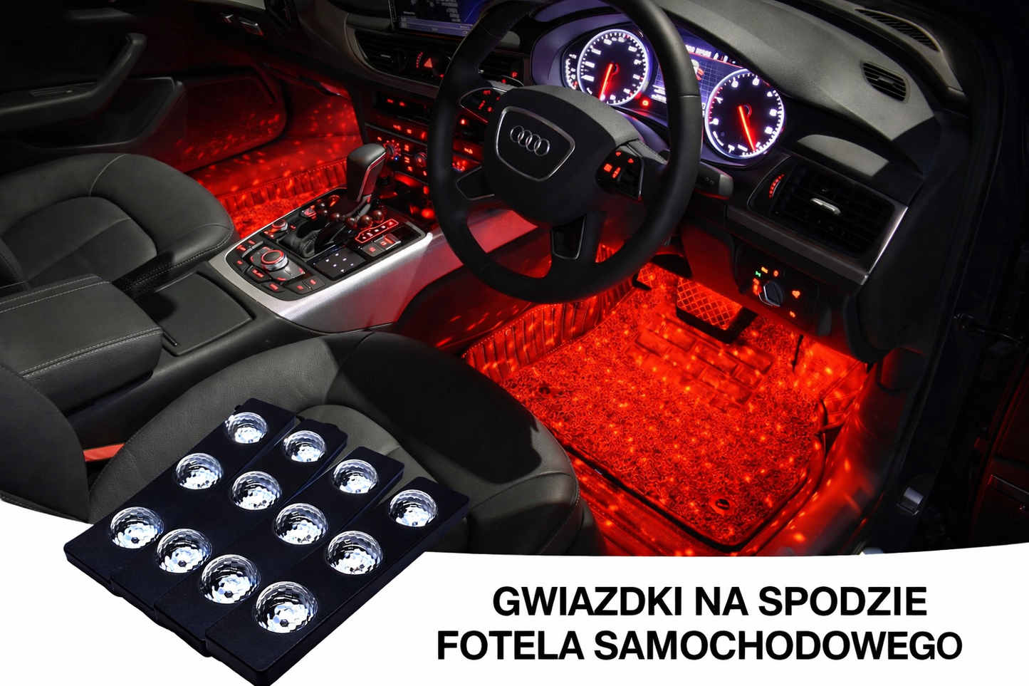 Ambient car interior lighting RGB LED 4-in-1